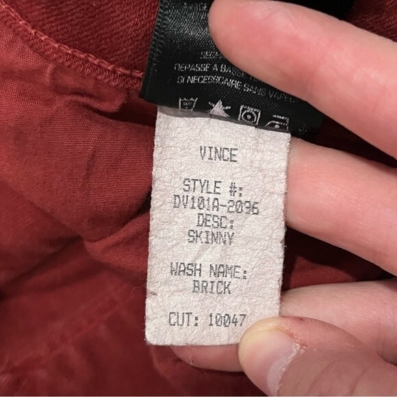 Vince Brick Red Skinny Jeans Size 25 - Picture 13 of 15